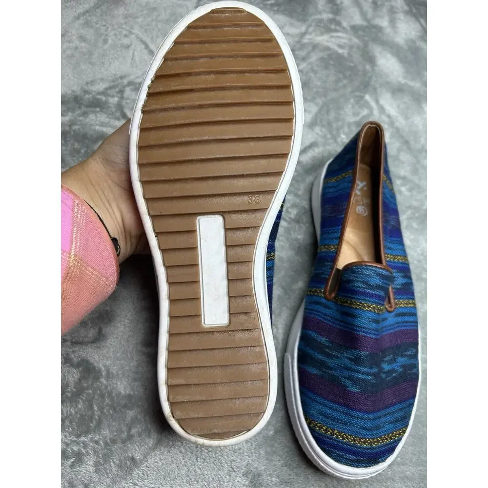 Teysha Midnight‎ Adventure Slip On Aztec Print Sneaker Handwoven Upper Size 38